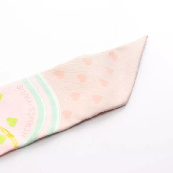 Auth HERMES Twilly BRIDES de GALA LOVE Scarf silk Pink Multicolor - Picture 5 of 5